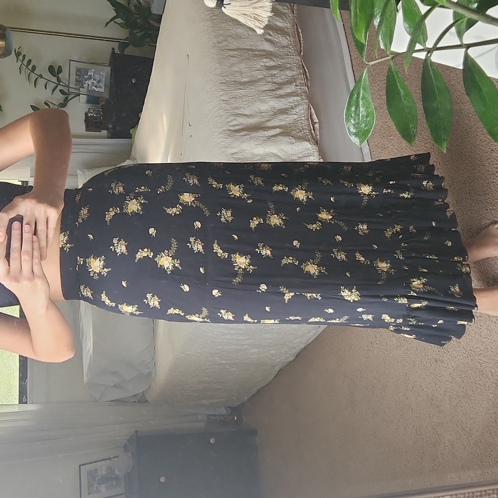 Black Floral Skirt
